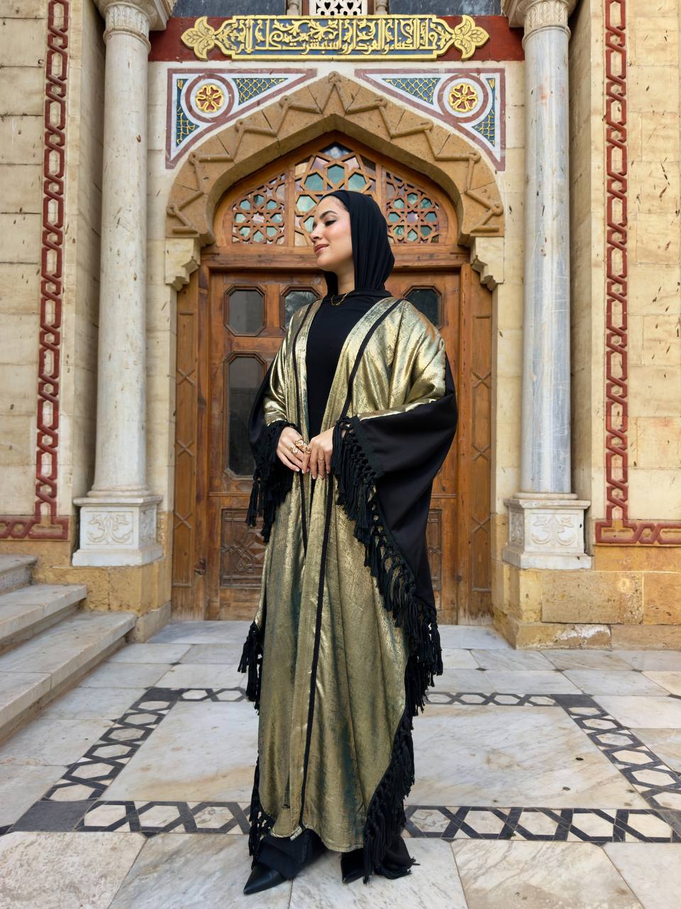 Metallic Cotton Abaya